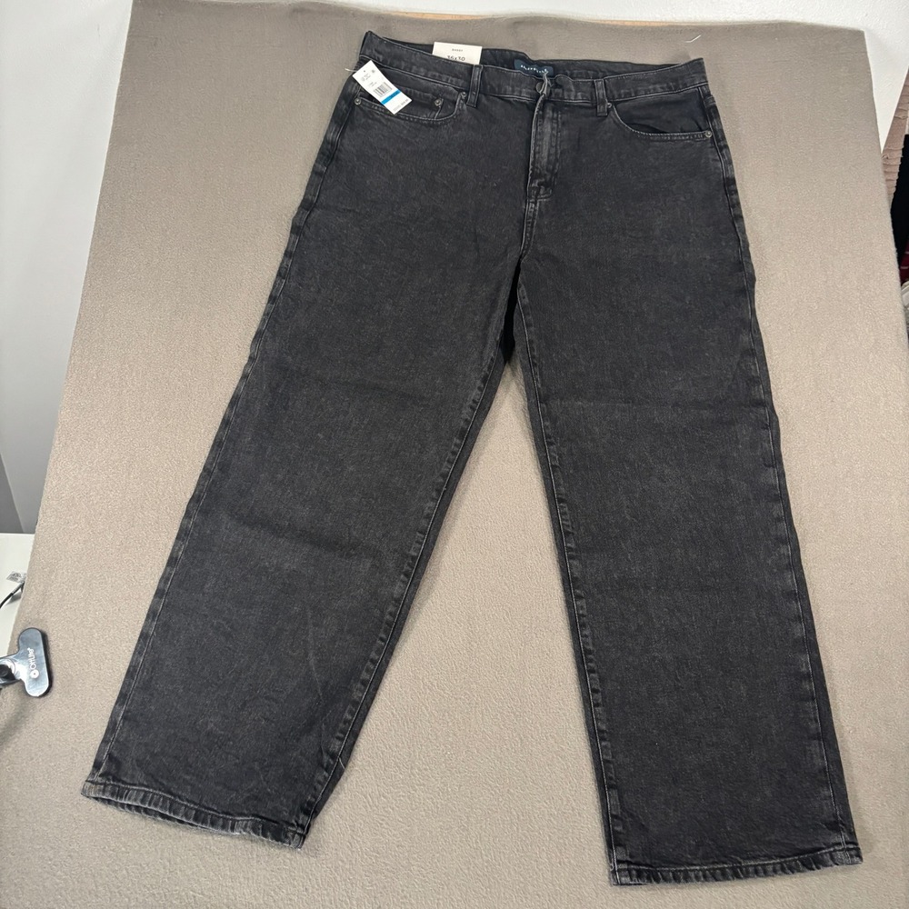 Aeropostale Baggy Jeans Mens Size 36x30 Washed Black Denim 150803